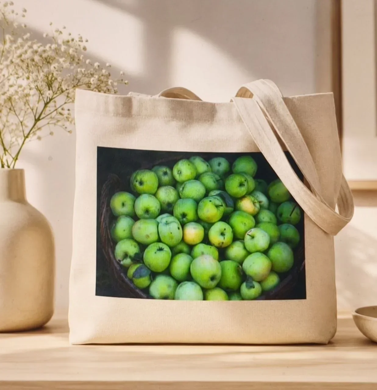 Borsa in tessuto con stampa fotografica